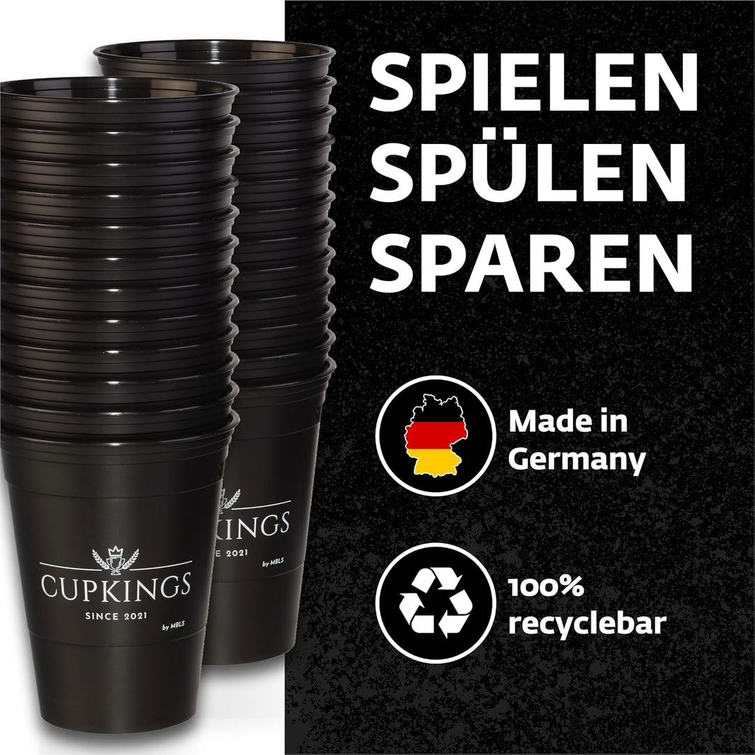 CUPKINGS Party Becher Set | 22 Hartplastik Becher Made in Germany | Festival Zubehör & Party Deko |