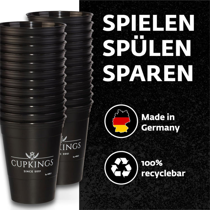 CUPKINGS Party Becher Set | 22 Hartplastik Becher Made in Germany | Festival Zubehör & Party Deko |