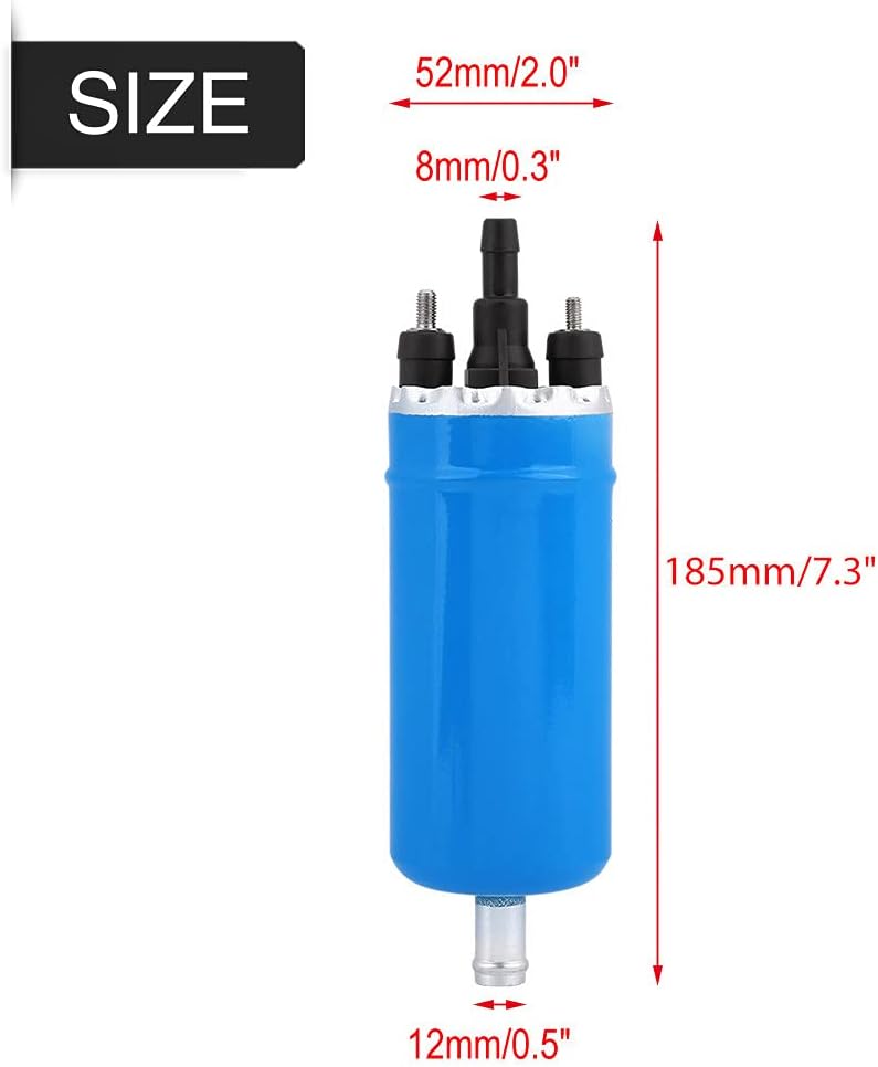 Terisass Elektrische Kraftstoffpumpe 12V 140LPH 3Bar Elektrische Inline-Hochdruckkraftstoffpumpe mit