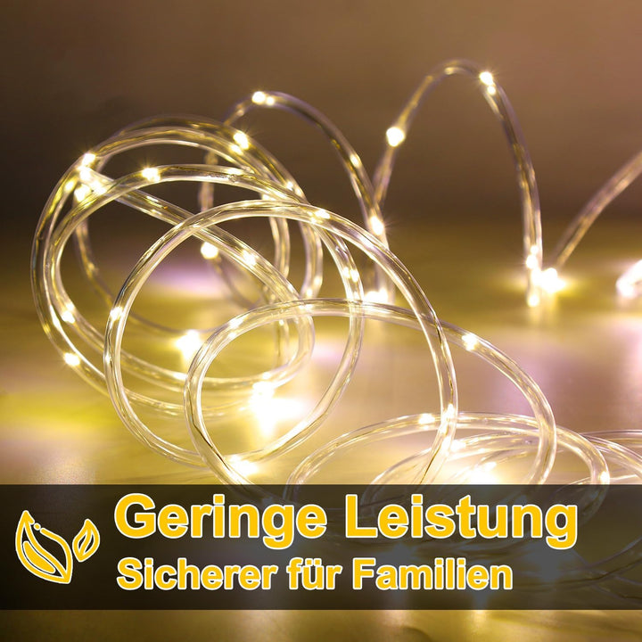 Gimisgu Lichterschlauch Aussen 30m Led Schlauch Warmweiss 720 Led Lichtschlauch mit Timing Controlle