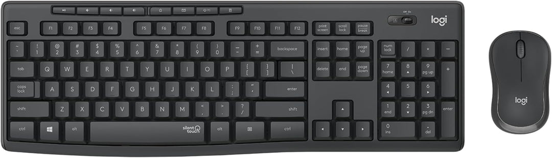 Logitech MK295 Silent Wireless Combo, Volle Groesse (100%), RF Wireless, Graphit, Maus enthalten (92