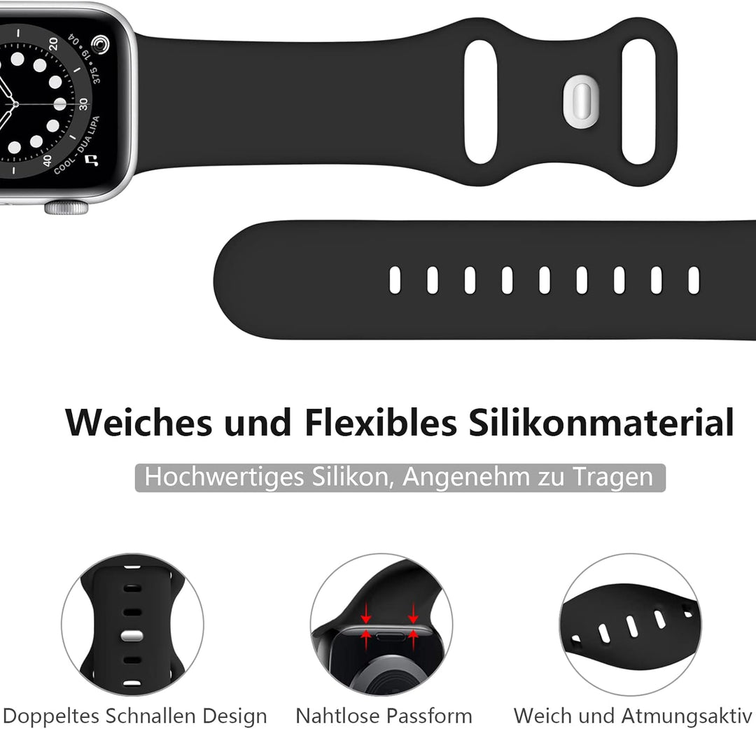 Dirrelo 15 Stück Sport Armbänder Kompatibel mit Apple Watch Armband 42mm 44mm 45mm 49mm für Damen He
