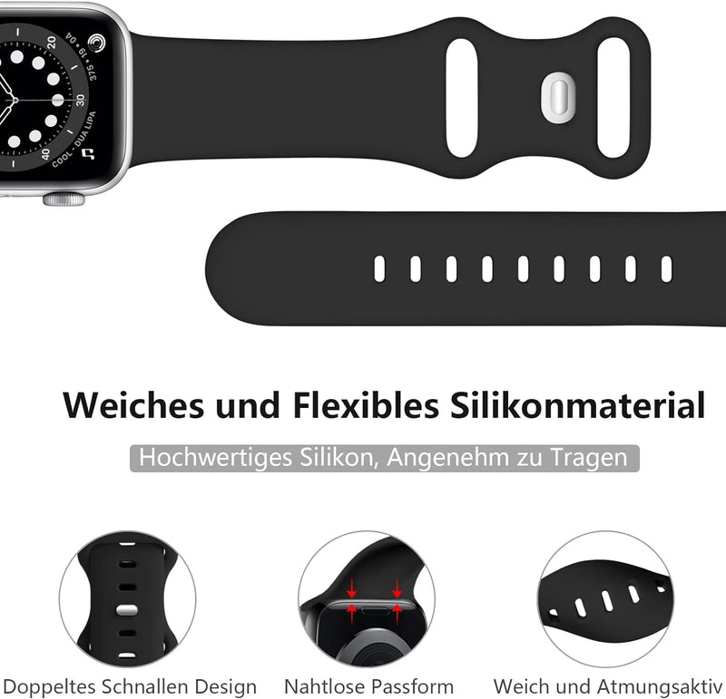 Dirrelo 15 Stück Sport Armbänder Kompatibel mit Apple Watch Armband 42mm 44mm 45mm 49mm für Damen He