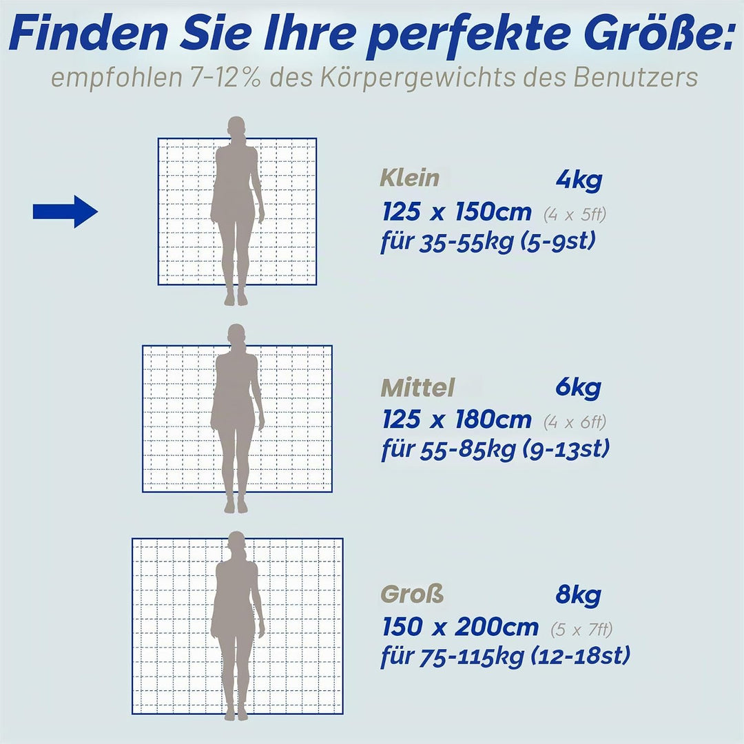 Harbour Housewares Gewichtsdecke mit Aufbewahrungstasche - 125 x 150cm - 4kg - Grau - 1x Schwer Erwa