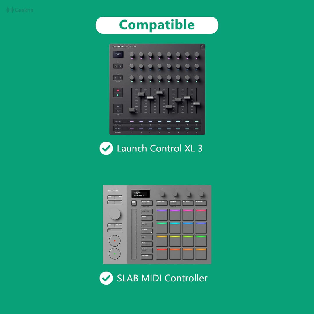 Geekria Tragetasche für Audio-Schnittstellen, kompatibel mit Novation Launch Control XL 3, EVA-Harts