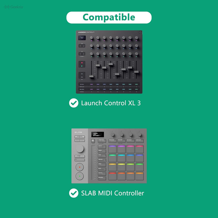 Geekria Tragetasche für Audio-Schnittstellen, kompatibel mit Novation Launch Control XL 3, EVA-Harts