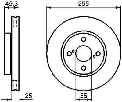 Bosch BD1020 Bremsscheiben - Vorderachse - zwei Bremsscheiben pro Set