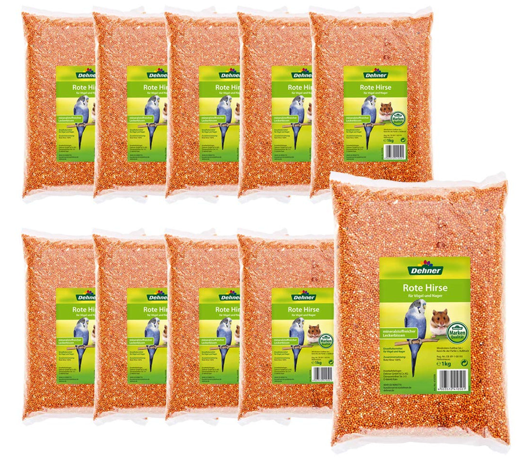 Dehner Rote Hirse für Vögel und Nager, 10 x 1 kg (10 kg)