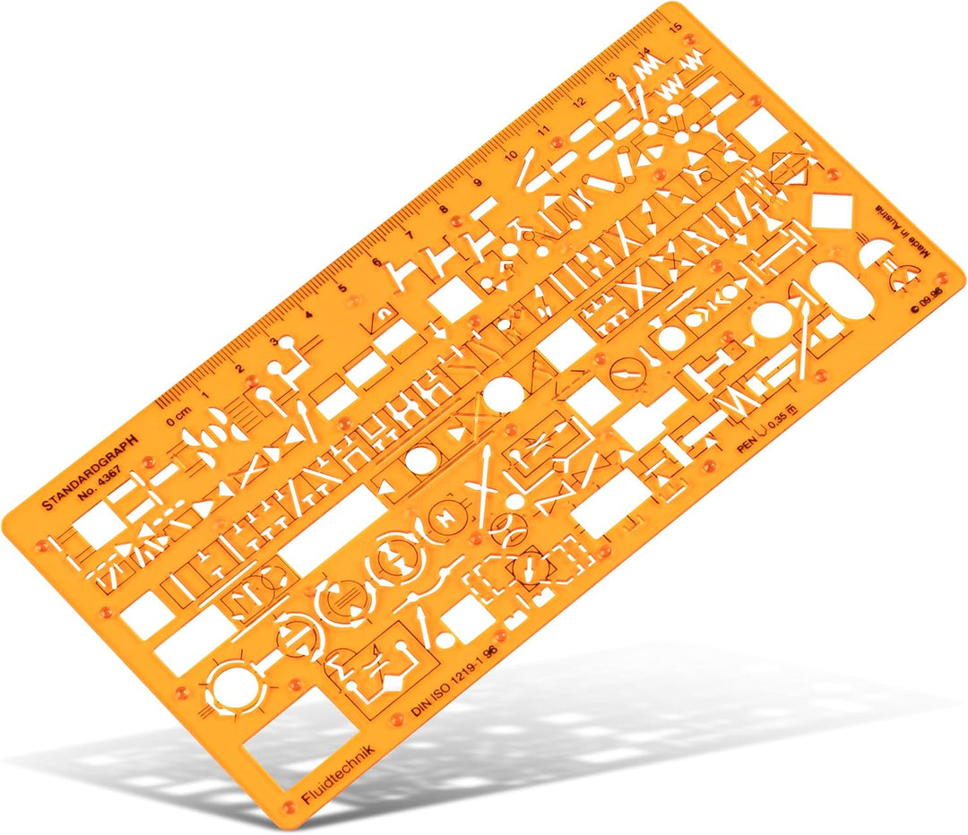 Hydraulik Pneumatik Fluidtechnik Flusssteuerung Schema Symbols Installation Schablone Zeichenschablo