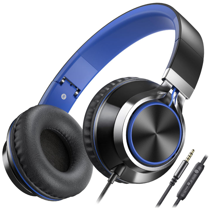 AILIHEN C8 Kopfhörer mit Kabel Mikrofon und Lautstärkeregler Faltbar 3,5mm Headsets On-Ear für Smart