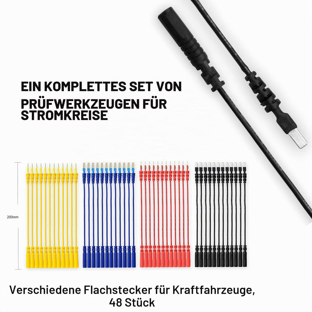 92 Teilig Kabelkoffer Prüfkabel Prüfspitzen für KFZ Fehlerdiagnose Messleitungen,GOLDCHAMP Prüfspitz