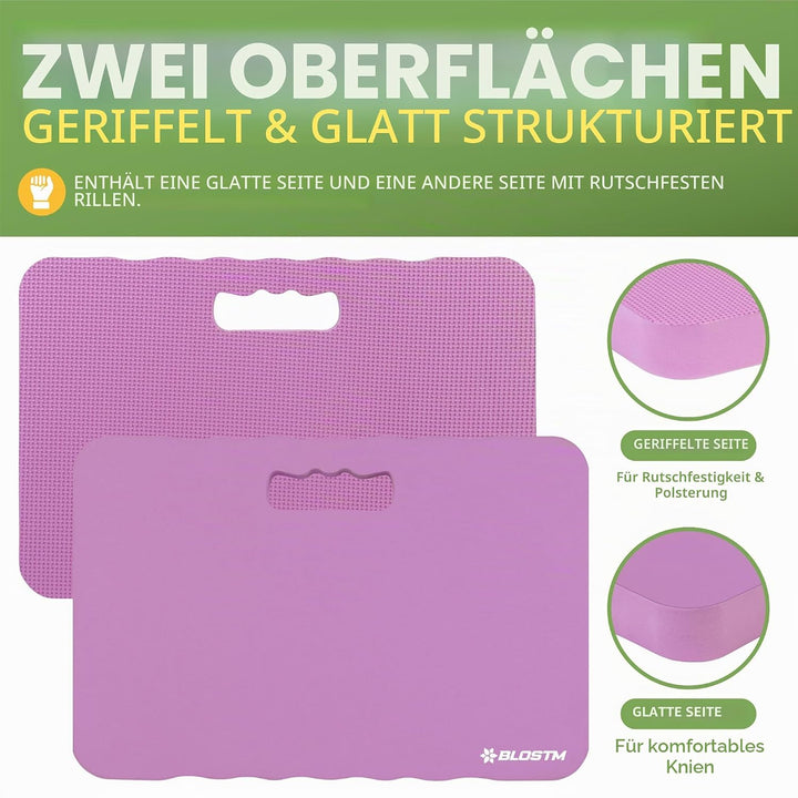 BLOSTM Pink Home & Garden Kniepolster – Kniepolster aus hochdichtem Schaumstoff mit 2 Texturen, Prem