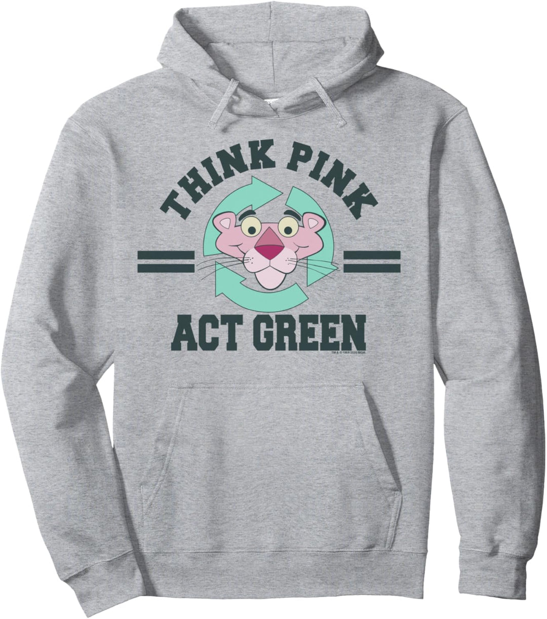 The Pink Panther Think Pink Act Green Logo Pullover Hoodie