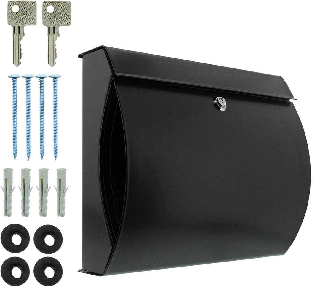 Burg-Wächter Briefkasten mit integriertem Zeitungsfach, Öffnungsstopp, Verzinkter Stahl, A4 Einwurf-