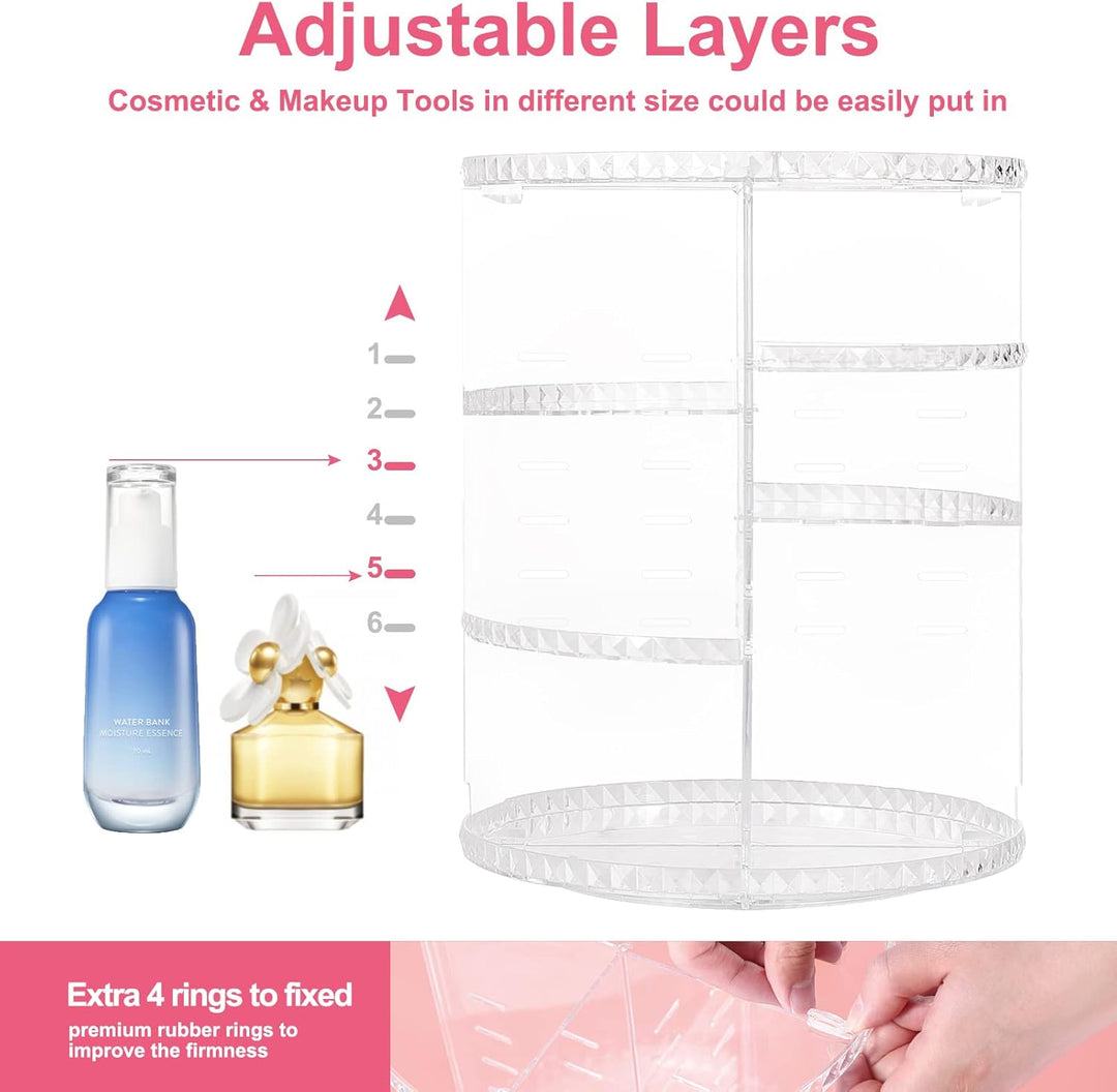 360 Rotierender Make Up Organizer und Lippenstift-Organizer, 16 Löcher, Lippenstifthalter, Verstellb