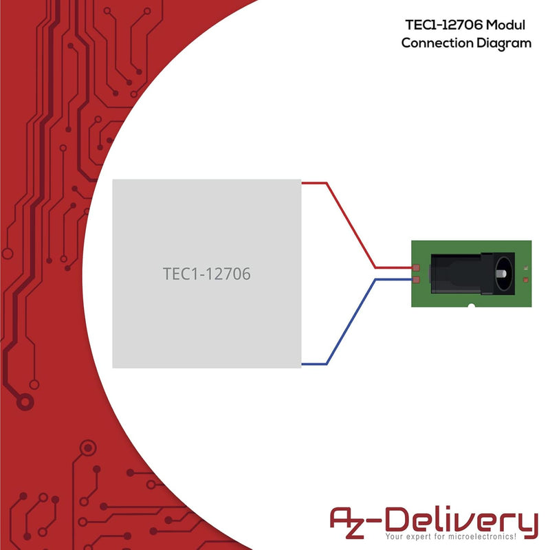 AZDelivery 5 x Thermoelektrischer Peltier Modul TEC1-12706 Peltierkühler 12V inklusive E-Book!, 5