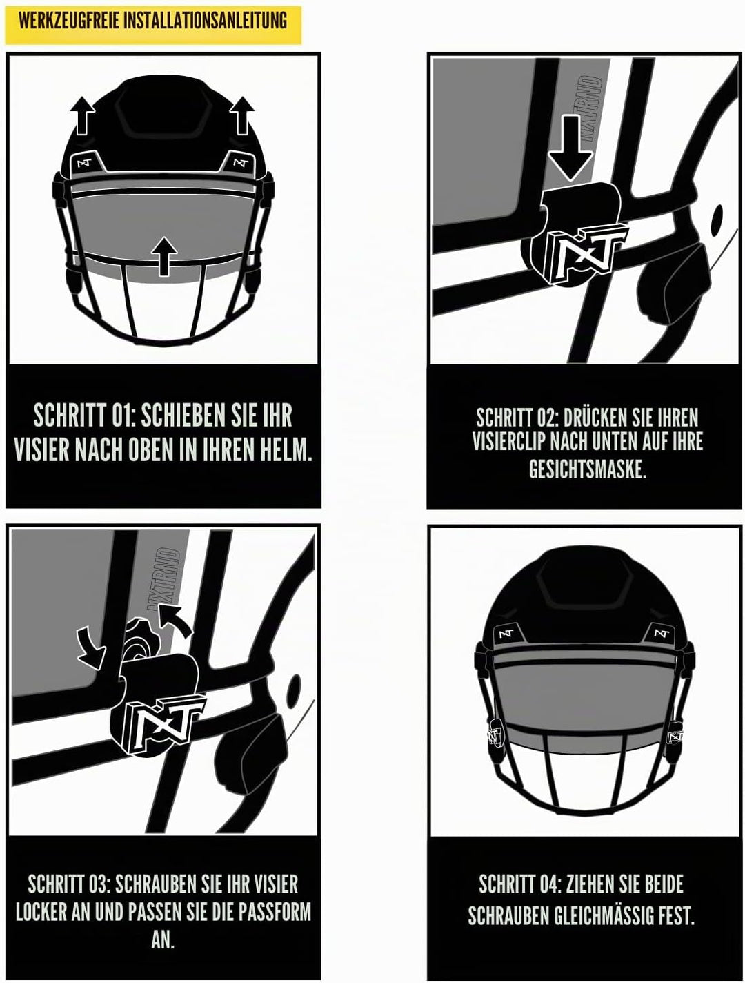 NXT NXTRND Vzr3 Fussball-Visier Adult Schwarz, Adult Schwarz