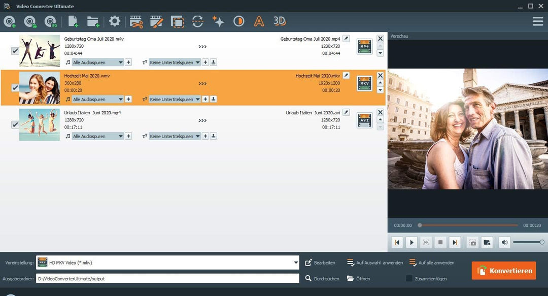 Video Converter Ultimate - 3 USER Lizenz - Videos konvertieren, bearbeiten, drehen für Windows 11, 1
