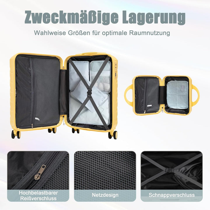 LIFEISLE Hartschalen-Koffer Trolley Handgepäck Rollkoffer, Reisekoffer Set mit 4 Rollen, 2er Gepäcks