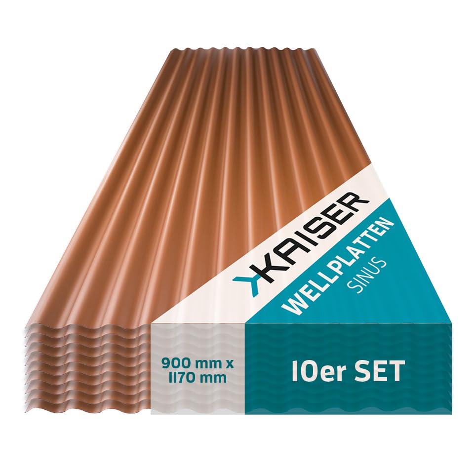 KAISER plastic® Wellplatten kupfer | Wellplatten Dach, Welldach Kunststoff | Dachplatten wetterfest
