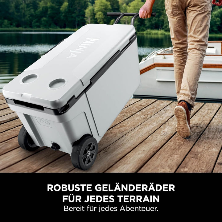 Ninja FrostVault Kühlbox mit Rollen und Isolierung, integrierter Dry Zone Schublade für Lagerung bei