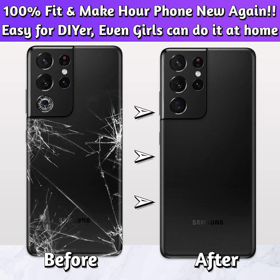 LUVSS Akkudeckel für Samsung Galaxy S21 Ultra SM-G998B Rückseite Glas Deckel Original Backcover Ersa