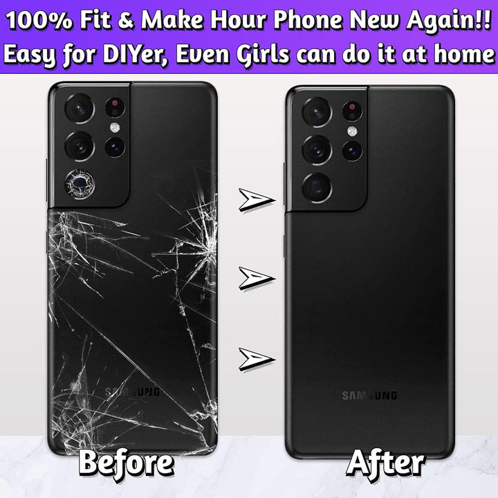 LUVSS Akkudeckel für Samsung Galaxy S21 Ultra SM-G998B Rückseite Glas Deckel Original Backcover Ersa