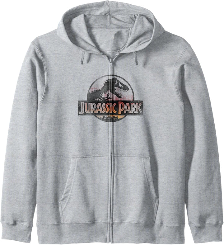 Jurassic Park Orange Gradient Sunset Logo Kapuzenjacke