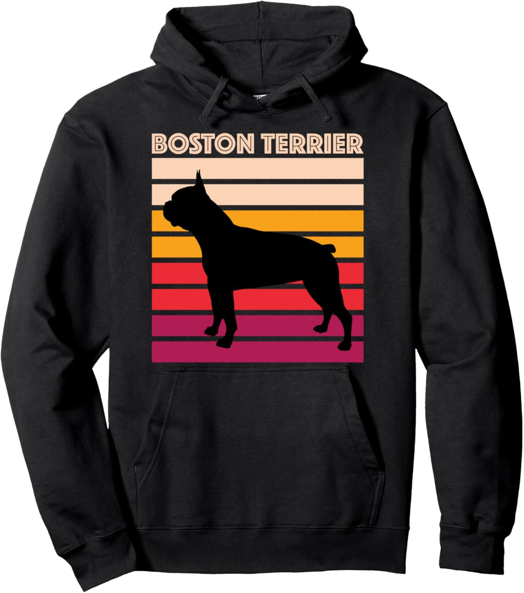 Boston Terrier Geschenk Retro Hund Vintage Boston Terrier Pullover Hoodie