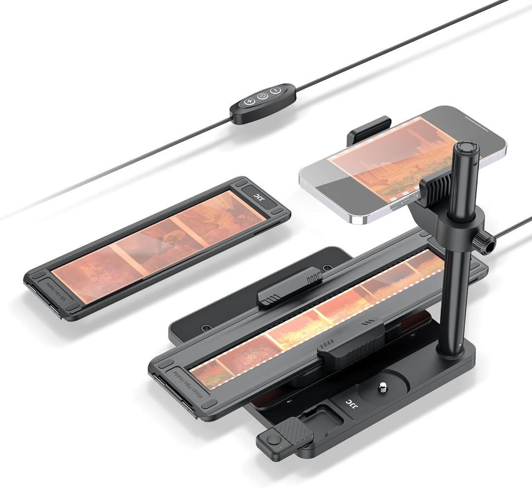 JJC Mobiles Negative Digitalisieren Set mit Diascanner Dimmbar LED Pad – Film Digitalisier Konvertie