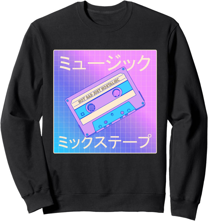Trippy Ästhetische bunte Kassette japanische Retro Kanji Kunst Sweatshirt