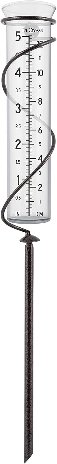 La Crosse 704-08967-INT Regenmesser aus Glas, 12,7 cm, Braun, Braun