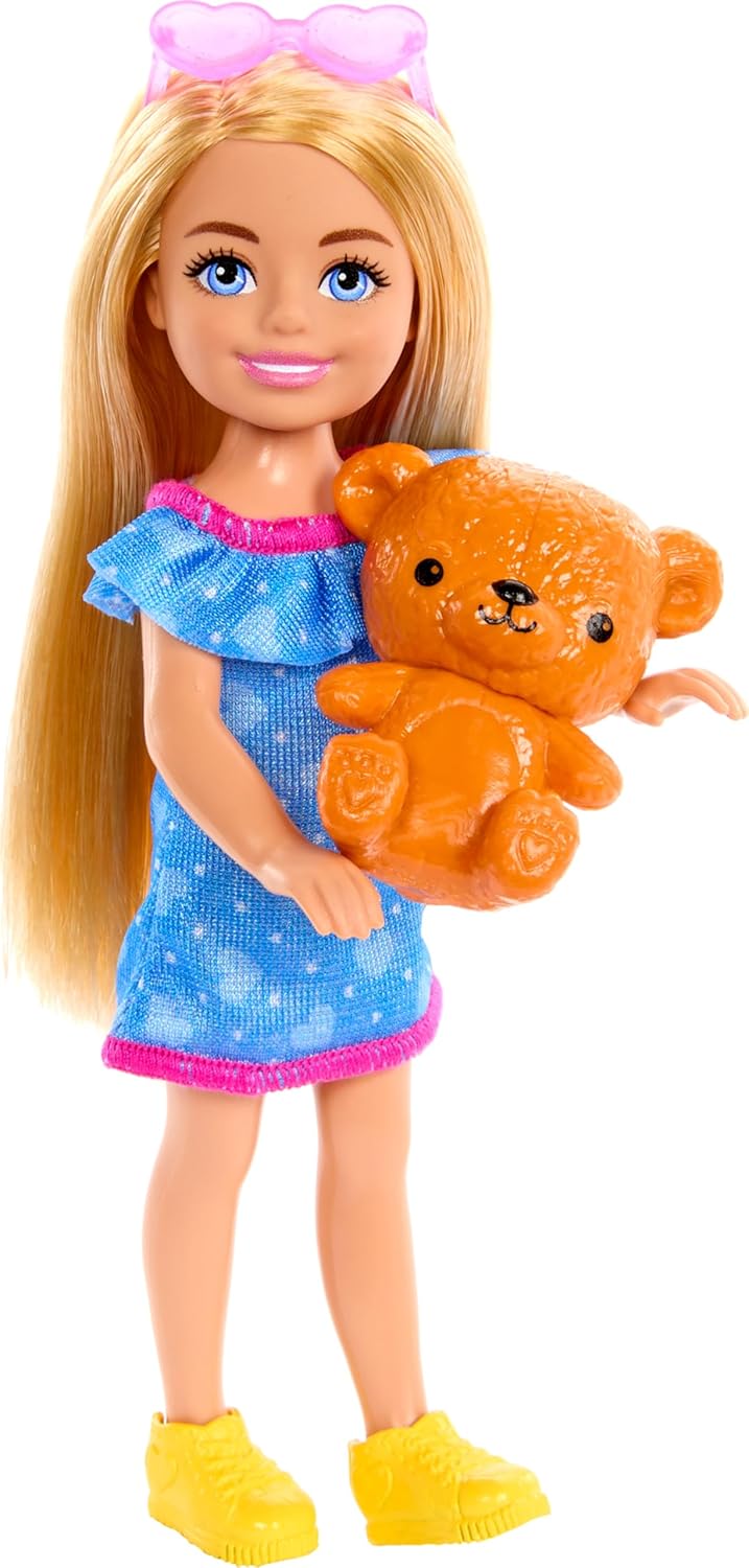 Barbie Schwesterpuppen-Set mit Kleidung und Zubehör, enthält Barbie, Skipper, Stacie und Chelsea