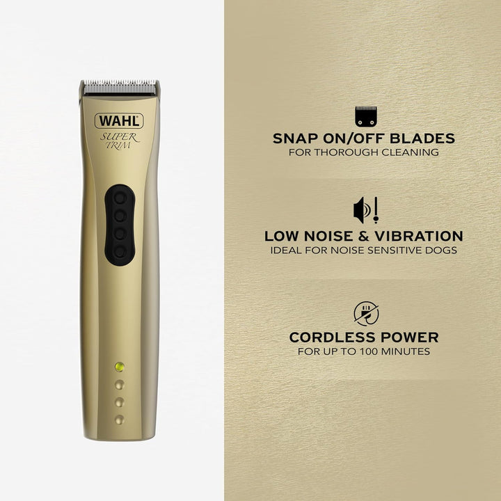 WAHL Super Trimm-Premium-Hundepflegeset, Trimmen und Aufräumen kleinerer Bereiche, geräuscharmer, sc