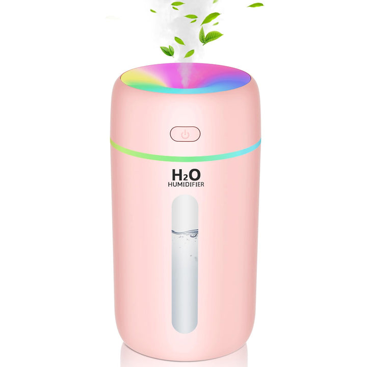Kissleaf 250ML Mini Luftbefeuchter für Schlafzimmer/Kinderzimmer/Pflanzen,7-Farben-Licht 6H Lange La