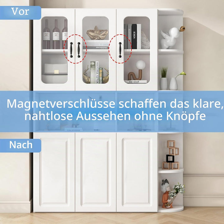 Drucktüröffner Doppelt Push to Open Magnet Jiayi 2 Stück Stark Schrank Türöffner Aluminium Drucköffn