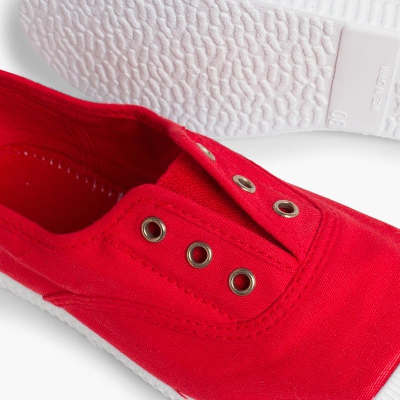 Pisamonas Leinwand-Sneakers Ohne Schnürsenkel Mit Gummispitze 21 EU Rot, 21 EU Rot