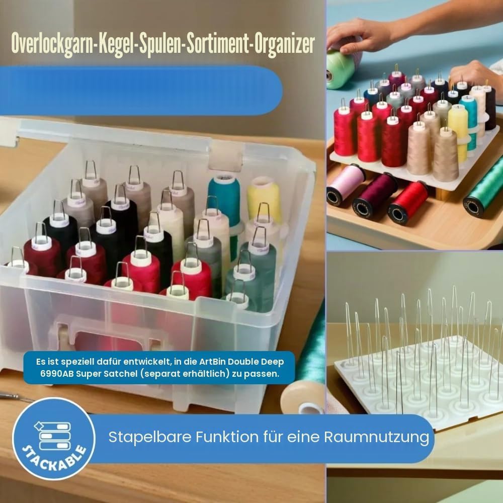 ArtBin Garnspulen-Tablett, konisch, Wei&szlig