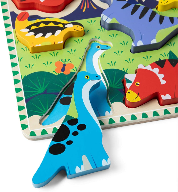 Melissa & Doug 13747 Dinosaurs Chunky Puzzle Puzzles Wooden Toy 3+ Gift for Boy or Girl, 2.54 cm*30.