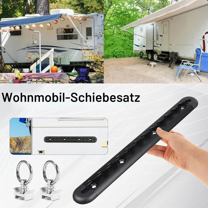 2 x 30cm Aluminium Airlineschienen Set mit Fittingen, mit 4 x Zurrösen und 4 x Endkappen Airlineschi