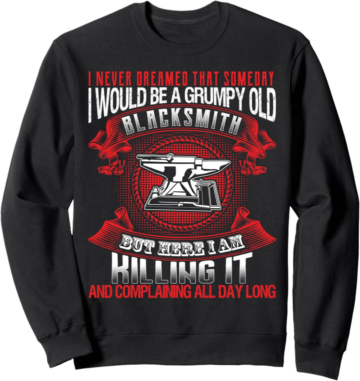 Vintage Style Design Mürrisch Alt Schmied Sweatshirt