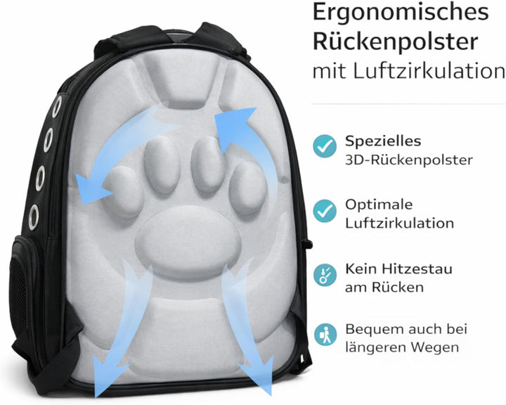 Blue Eyes Haustier Rucksack mit Sichtfenster, Atmungsaktive Transporttasche für Katzen & kleine Hund