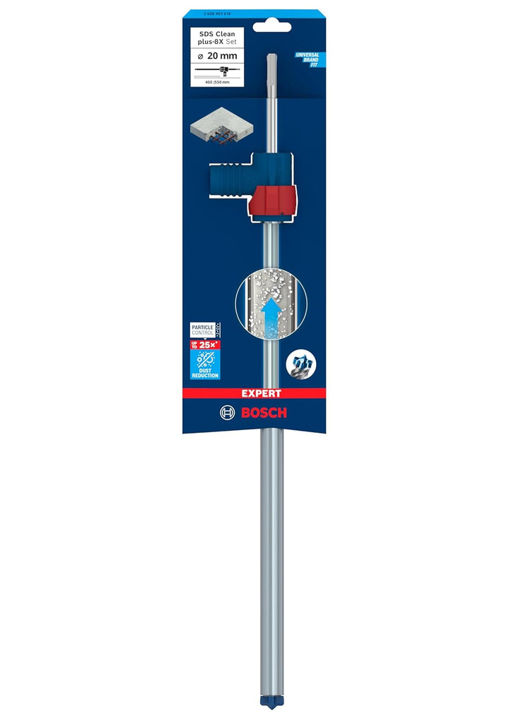 Bosch 1x EXPERT SDS Clean plus-8X Hammerbohrer-Set für chemische Verankerungen (Ø 20,0 mm, Professio
