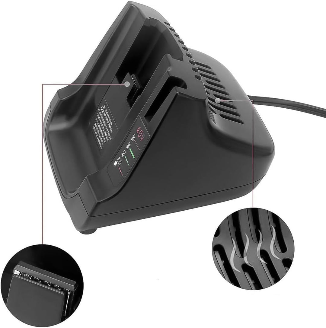 Sarini Ersatz-Akkuladegerät für Black and Decker 36 V-40 V Lithium-Akku, Schnellladegerät mit Zwei U