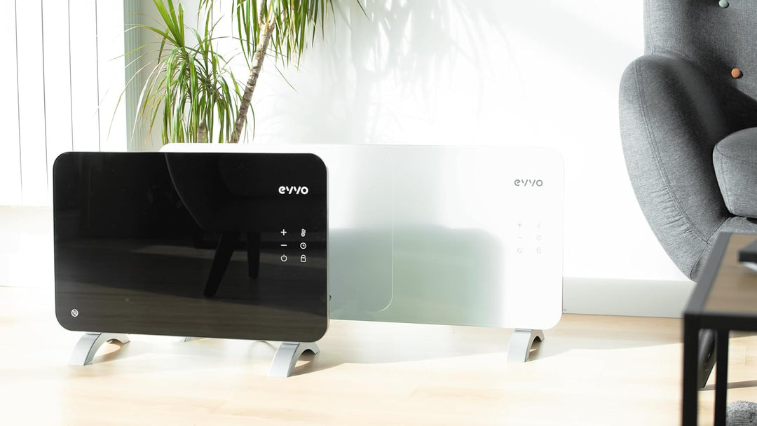 EVVO C Glas-Konvektor, WLAN, 2.000 W, Touchscreen, Fernbedienung, Timer, Fusshalterung, Überhitzungs