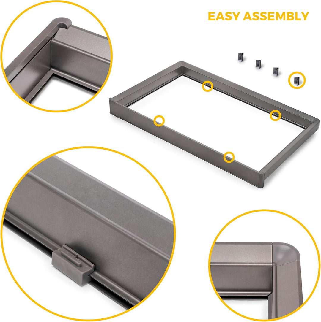 Emuca - Satz aus Metallkasten und ahmen für Schrank Quartz, mit Soft-Close- und Vollauszugsschienen,