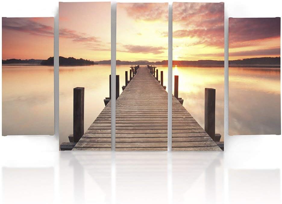 Feeby Frames, Leinwandbild Bilder Wand Bild - 5 Teile - Wandbilder Kunstdruck 150x100 cm, Typ B B ty