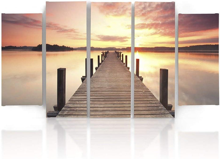 Feeby Frames, Leinwandbild Bilder Wand Bild - 5 Teile - Wandbilder Kunstdruck 150x100 cm, Typ B B ty