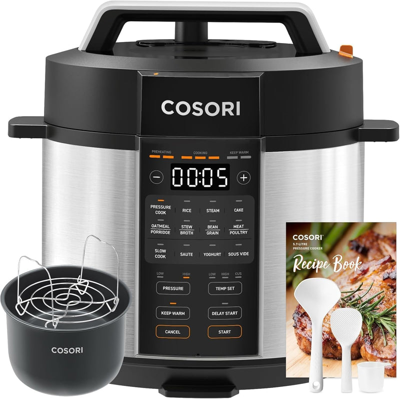 COSORI Heissluftfritteuse XXL Turbo Blaze, 6L Airfryer mit 5 Geschwindigkeitsstufen & Schnellkochtop