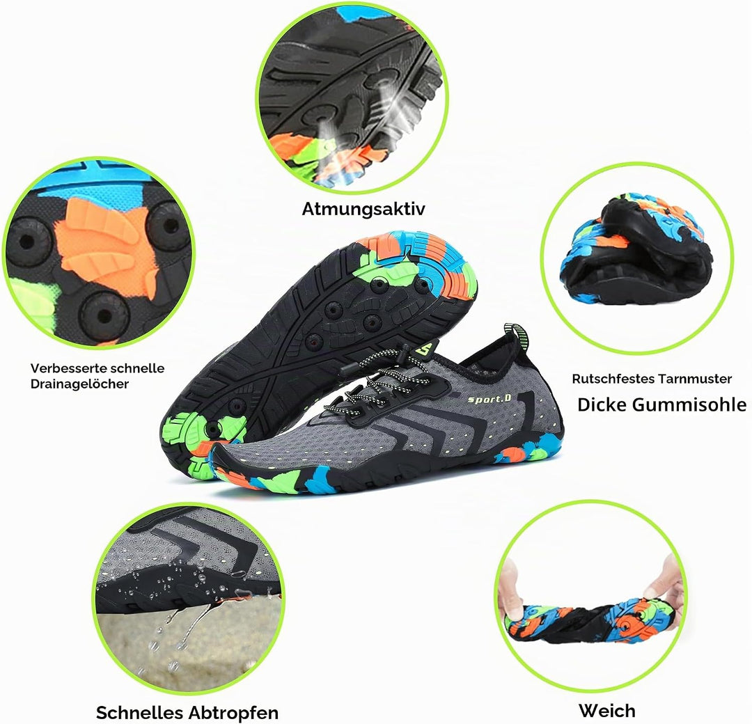 SAGUARO Badeschuhe Strandschuhe Aquaschuhe Wasserschuhe Surfschuhe Schwimmschuhe für Damen Herren Ki